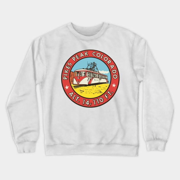 Vintage Pikes Peak Decal Crewneck Sweatshirt by zsonn